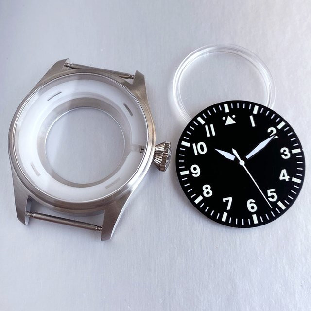 Tandorio Uhrengehäuse Pilot, Edelstahl, Weiß, Unisex - Bild 1
