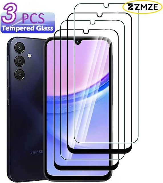 3er-Pack Displayschutz aus gehärtetem Glas für Samsung A05 A54 A71 A35 A55 A26 A90, transparent und kratzfest - Bild 1