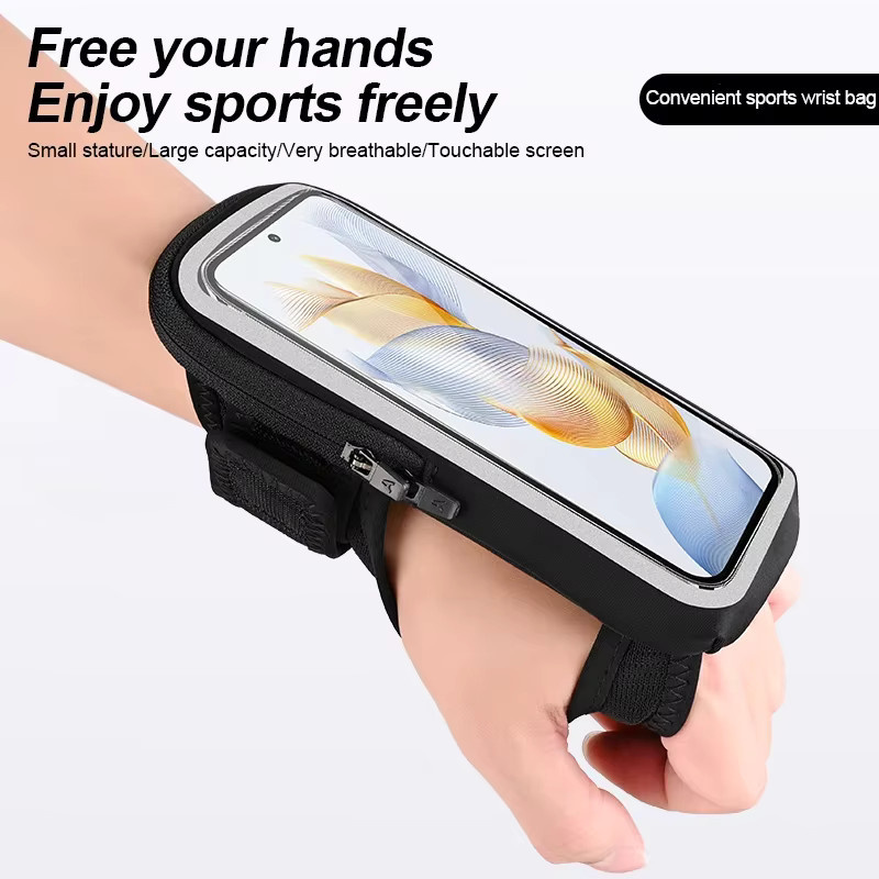 HAISSKY Touchscreen Armbandtasche für iPhone 11 bis iPhone 17 Pro Max zum Laufen und Radfahren in Schwarz oder Grau - Bild 2