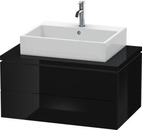 Duravit Waschtischunterschrank L-Cube in Schwarz Hochglanz mit 2 Schubkästen, B: 82 cm, T: 54,7 cm, H: 40 cm - Bild 1
