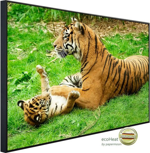 papermoon EcoHeat Infrarotheizung Tiger mit Baby in Bunt mit Matt-Effekt, App-Steuerung und Überhitzungsschutz - Bild 1