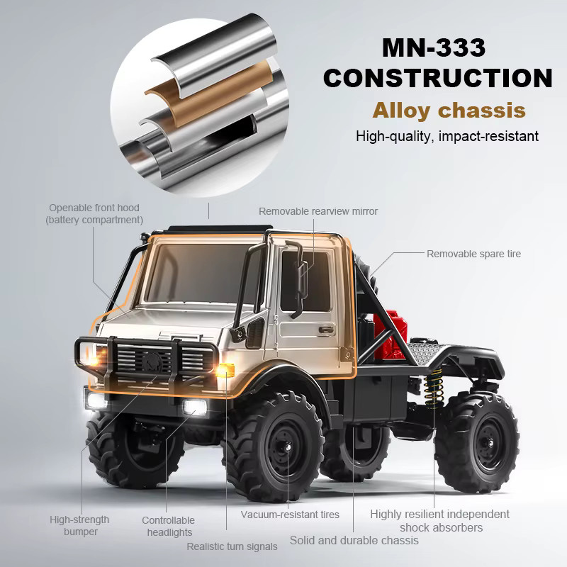 JIKEFUN MN333 RC Auto, Geländewagen, 1:18, 4WD, Allradantrieb - Bild 4