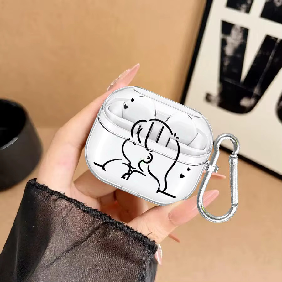 Transparente Kopfhörerhülle für Samsung Galaxy Buds Live, Buds 2, Buds 2 Pro, Buds 3 Pro, Buds 3 FE und Buds 4 Pro im niedlichen Paar Design - Bild 2