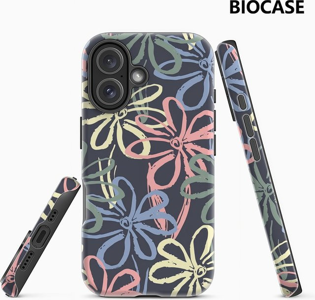 Handyhülle Pastellblumen für Apple iPhone 17 16 15 14 13 12 11 Pro Max Plus mit doppelschichtiger Rückseite in Multicolour - Bild 1