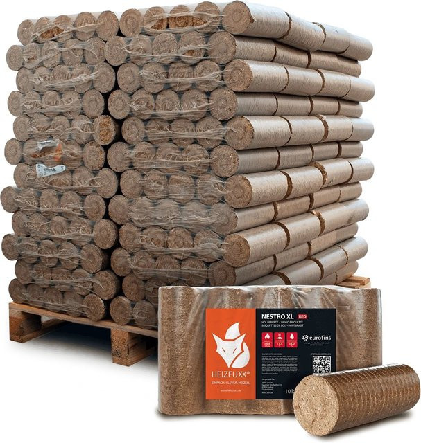 Heizfuxx Nestro XL Red Hartholz-Holzbriketts, 960 kg Palette - Bild 1