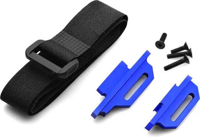 Traxxas Hoher Akku-Halter für Traxxas Slash 4x4 LCG, Zubehör, Blau, Metall - Bild 1