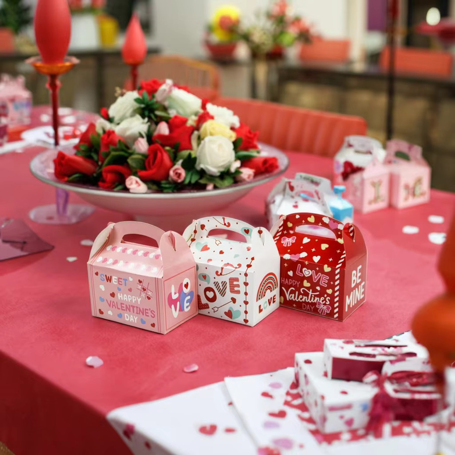 12er Set Valentinstag Geschenkboxen aus Papier in Mehrfarbig - Bild 3