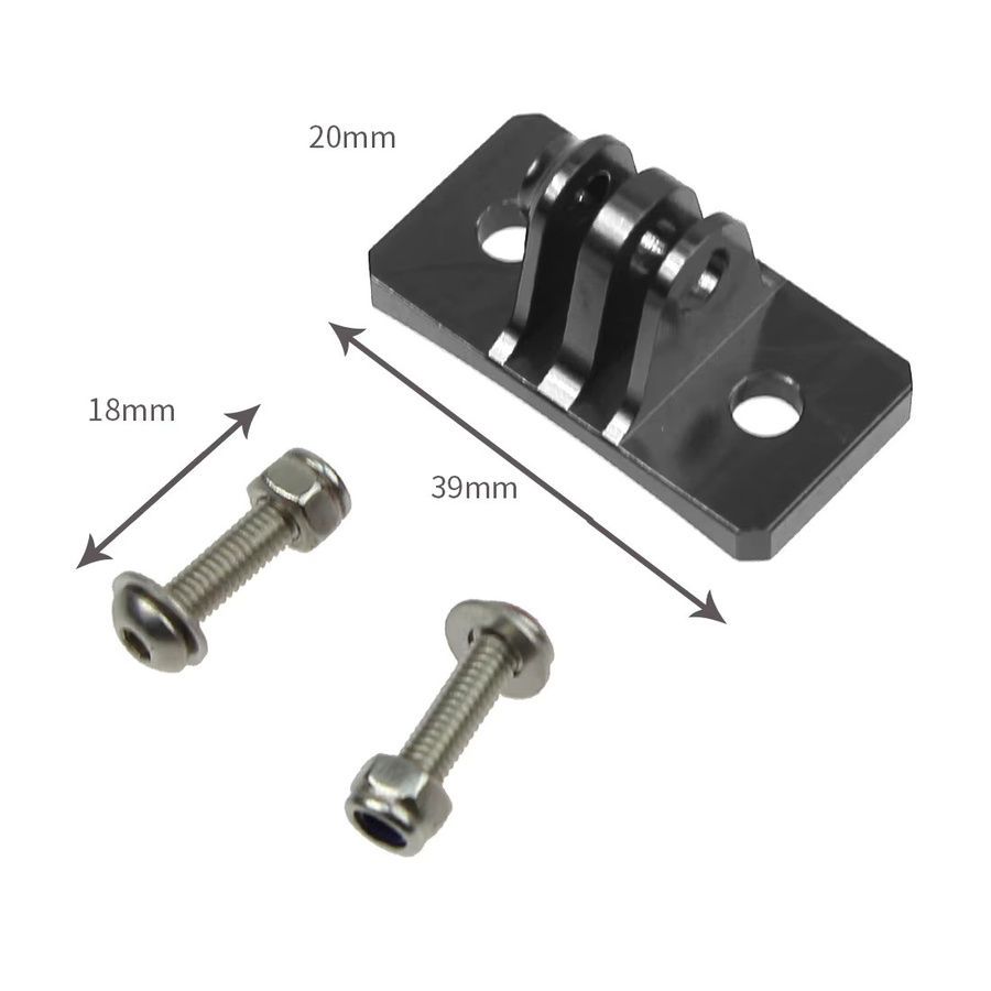 Helmkamera-Festmontage-Adapter für GoPro, Insta360 und OSMO Action Pocket 3 in Schwarz - Bild 2