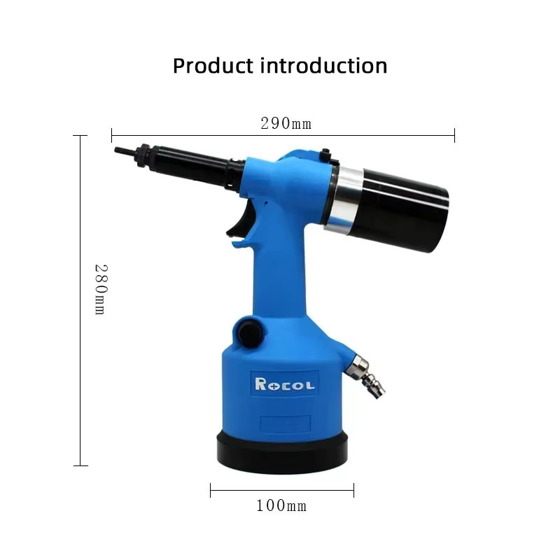 ROCOL Pneumatisches Nietmutternpistolen-Set in Blau für M3-M12 Nietmuttern mit einstellbarem Hub - Bild 2