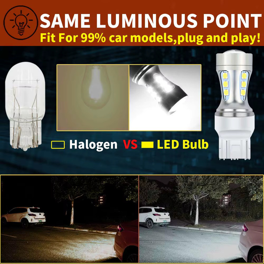 Neallor LED Bremslicht und Blinker Birnen Set T20 W21/5W 7443 580 WY21W für Auto und Motorrad 12V, 2 Stück - Bild 5