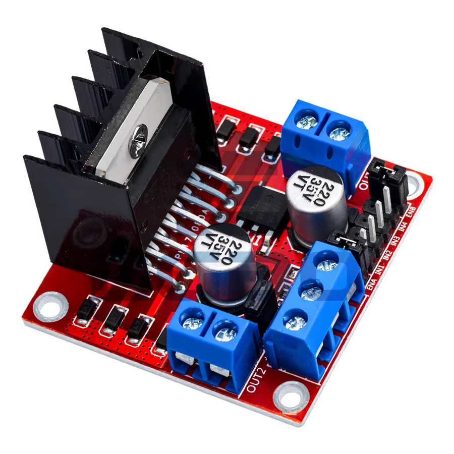 EGBO L298N Dual H-Brücke DC-Schrittmotor-Treiber Modul in Rot für Arduino und Roboterprojekte - Bild 2