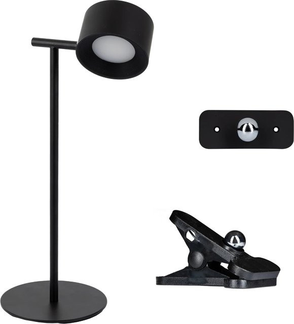 LED's light Akku Tischlampe in Schwarz mit 250lm, dimmbar und IP44 Schutz - Bild 1