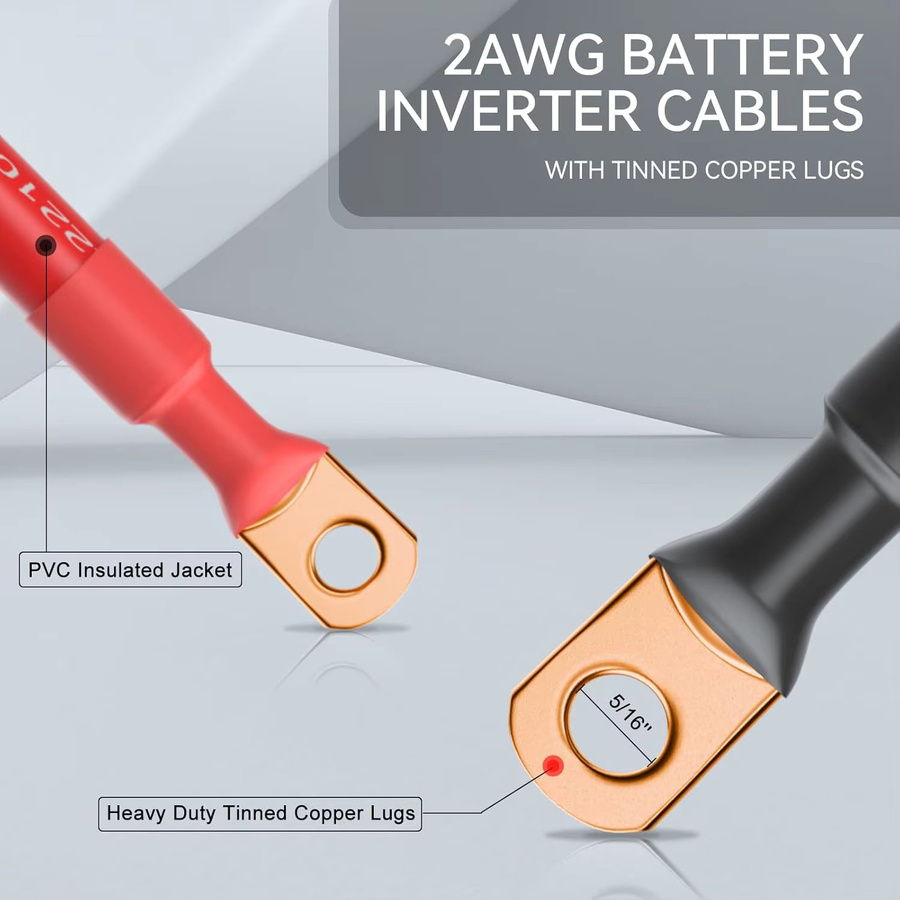PowMr 2AWG Elektrokabel aus Kupfer als Batterie-Inverterkabel und Solarstrom-Anschlusskabel für Wechselrichter, Auto und Boot - Bild 3