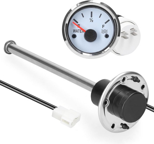 VehicleKit Kraftstoffstandsensor aus Edelstahl in Silber, 0-190 Ohm, Durchmesser: 52 mm, Länge: 215 mm - Bild 1