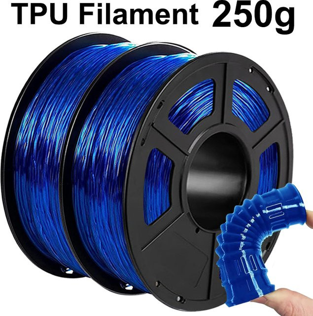 FlexMaterials TPU Filament transparent blau, 1,75 mm, FDM 3D-Drucker-Filament - Bild 1