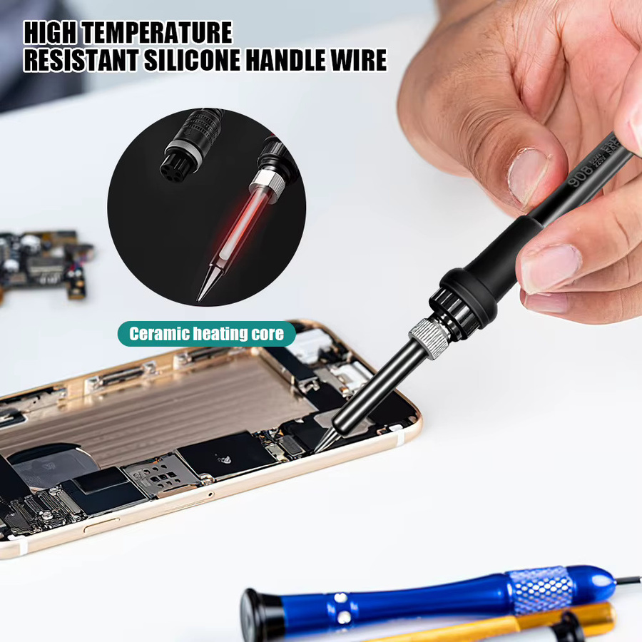 TKKEACE 2-in-1 Lötstation mit Heißluftgebläse und Schweißlötgerät für SMD-Reparaturen in Schwarz - Bild 7
