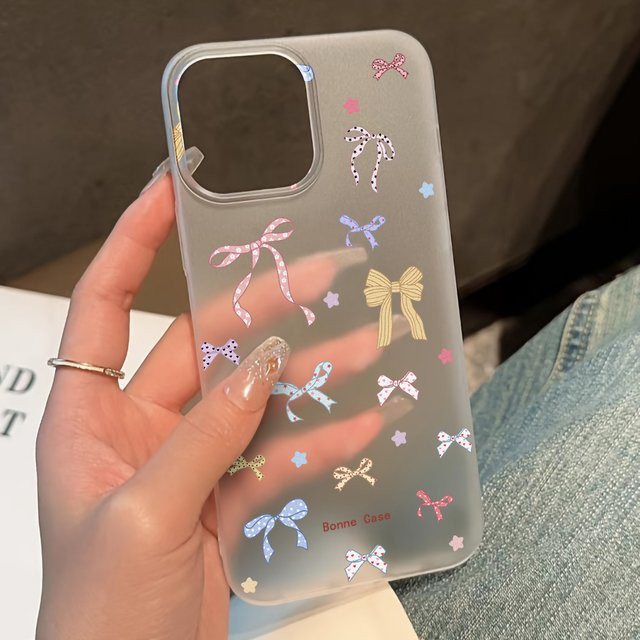 Transparente Schleifenknoten Handyhülle mit Matt-Effekt für Apple iPhone 11 bis iPhone 17 Pro Max - Bild 1
