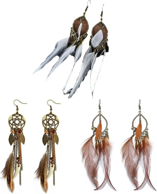 JAVRICK Ohrringe, Feder, Boho-Stil - Bild 1