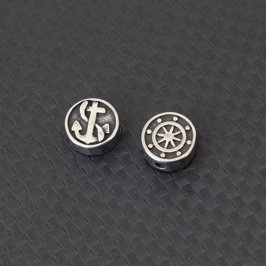 diffone Anker-Metallperlen, Edelstahl, Silber, Unisex - Bild 2