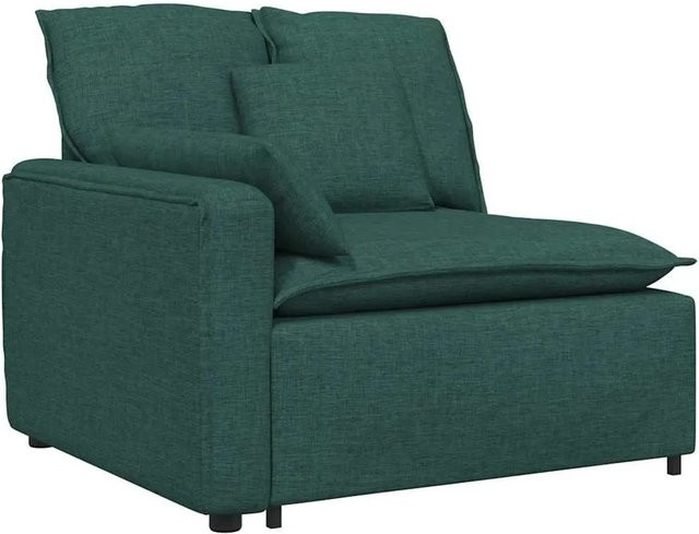 vidaXL Modulares Sofa Endmodul mit Armlehne und Kissen Dunkelgrün B: 100 cm, H: 112 cm, T: 105 cm - Bild 1