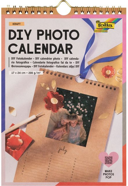 DIY Fotokalender Kraft in Braun, B: 17 cm, H: 24 cm - Bild 1