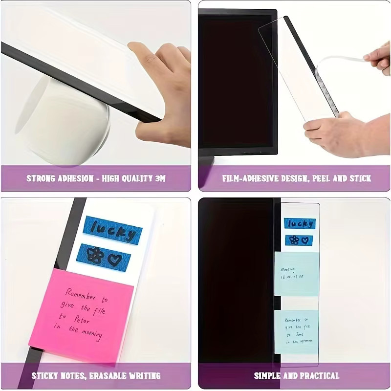 Transparentes Memo Board aus Kunststoff für den Computer Monitor als Haftnotizen Halter für dein Home Office und Büro - Bild 4
