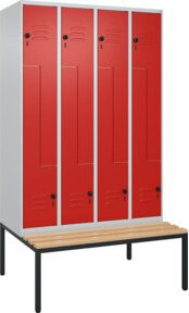 C+P Z-Spind Classic PLUS Sitzbank mit 8 Fächern und Sicherheits-Drehriegel, Sitzfläche aus Buche-Hartholz, B/T/H: 212,0 x 120,0 x 81,5 cm - Bild 1