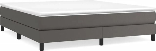 vidaXL Boxspringbett in Grau aus Kunstleder mit Maßen von Breite: 180 cm, Tiefe: 200 cm - Bild 1