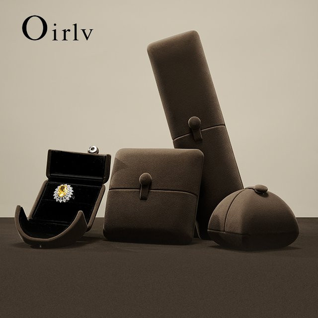 Oirlv Schmuckbox in Braun zur Aufbewahrung von Ringen, Armbändern und Halsketten - Bild 1