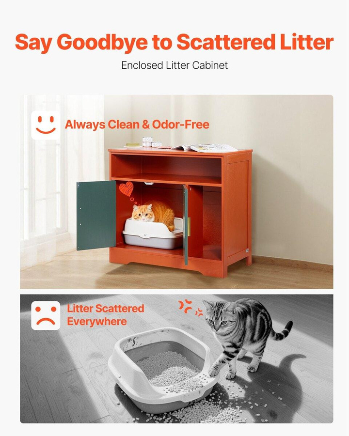 Buying Solutions MB Katzenklo-Gehege als versteckter Katzenklo-Schrank mit Regal und Stauraum im modernen Stil, Höhe: 79,2 cm - Bild 2