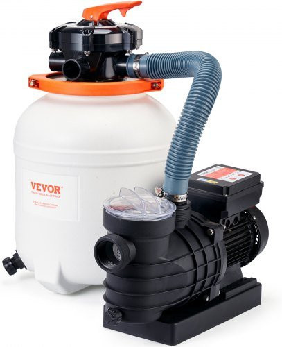 VEVOR Sandfilterpumpe für Aufstellpools, 10.000 l/h, 285W, Sandfilteranlage mit 6-Wege-Ventil und Siebkorb für private und gewerbliche Pools - Bild 1