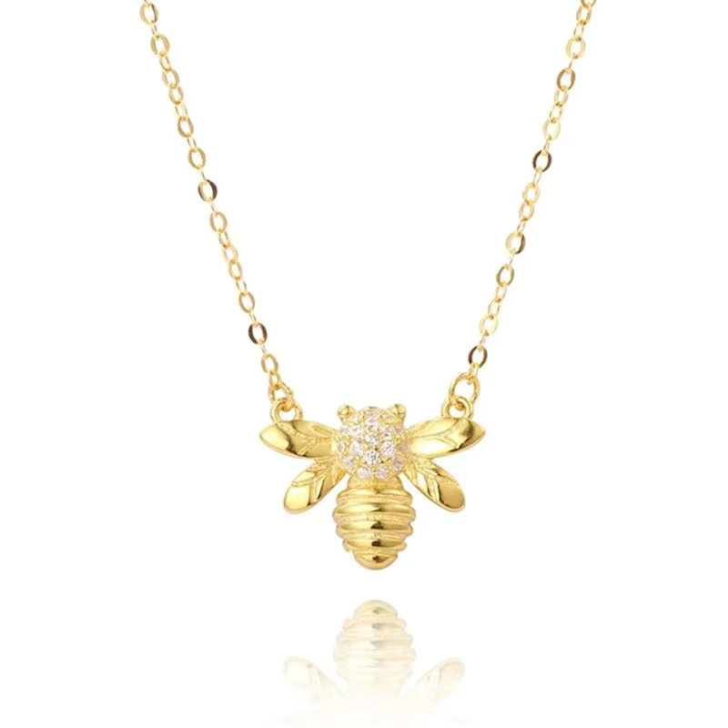 Huitan Halskette Honigbienen-Anhänger, Gold, Damen - Bild 2