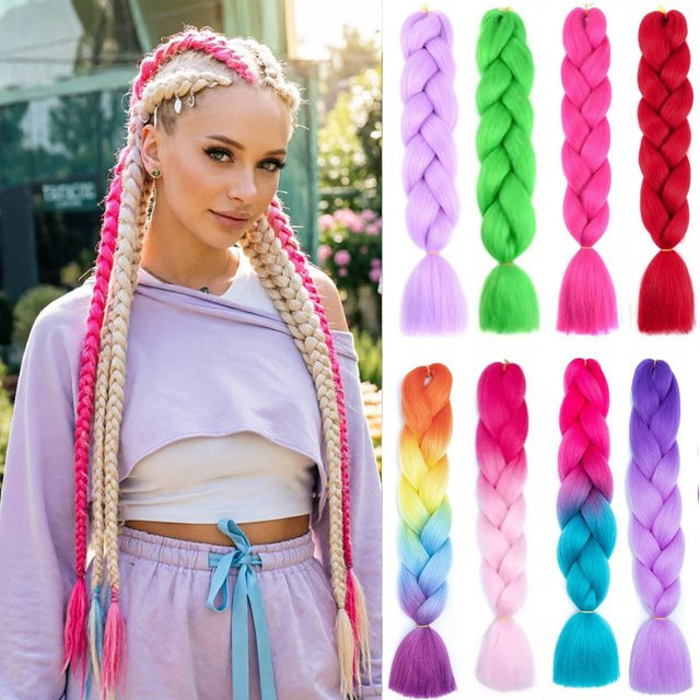 Horsepower star Synthetische Bunte Flechtfrisuren, Haarverlängerungen, Damen - Bild 1