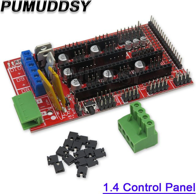 PUMUDDSY RAMPS 1.4 Panel Motherboard für 3D-Drucker in Rot und Schwarz - Bild 1