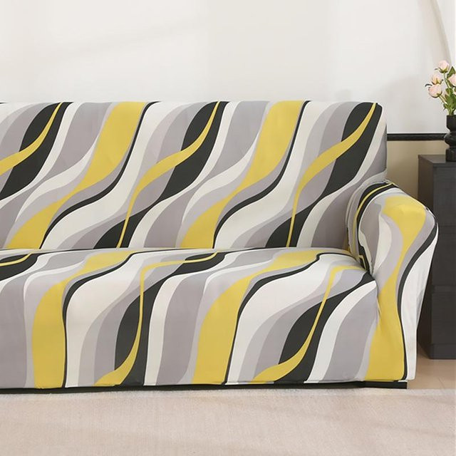 Dehnbarer Sofabezug von Yiran bag mit floralem Muster in Multicolour, elastischer Spandex-Couchbezug für Wohnzimmer und Büro, Breite: 90-140 cm - Bild 1