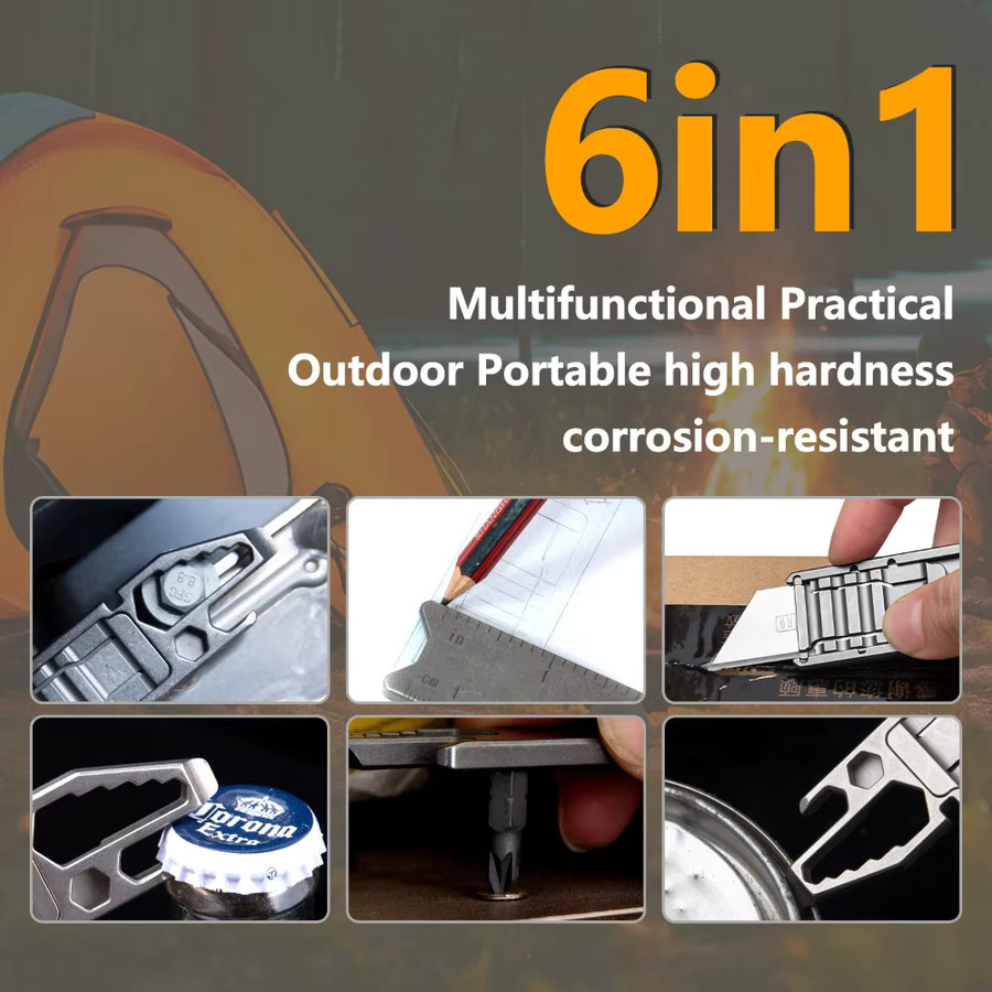 Multitool Allzweckmesser aus Titanlegierung mit 10 abnehmbaren Sk5-Stahlklingen - Bild 4