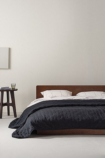Jotex Tagesdecke Calm in Grau und Schwarz, B/B: 180 x 260 cm - Bild 1