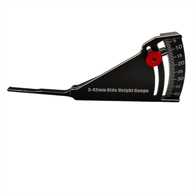 Einstellbares Lineal für RC-Autos zur Einstellung der Fahrwerkshöhe und Felgenkamm, Schwarz, 3-42 mm - Bild 1