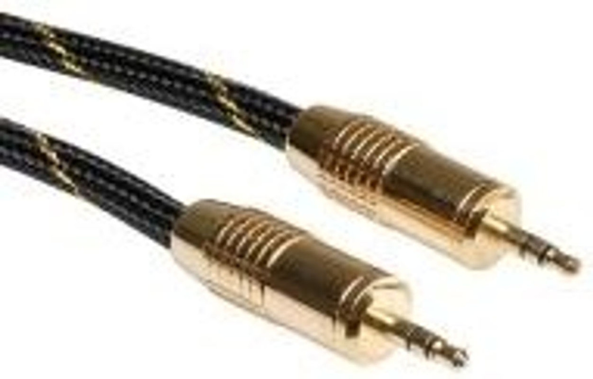 Roline Audio Anschlusskabel 3,5 mm Klinke auf Klinke, Schwarz/Gold, 10,00 m, geschirmt - Bild 2