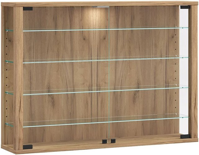 ebuy24 VitrosaL Vitrinenschrank Wandhängend mit 2 Glastüren in Eiche Dekor - Bild 1