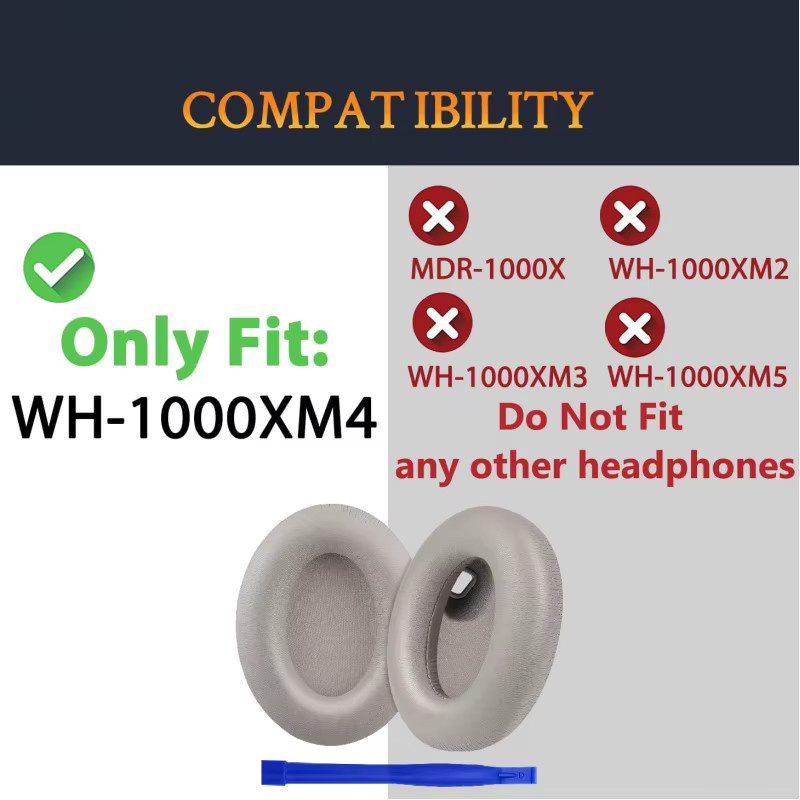 Sony Ersatz-Ohrpolster für WH-1000XM4 Kopfhörer aus weichem Memory-Schaum in Schwarz - Bild 4