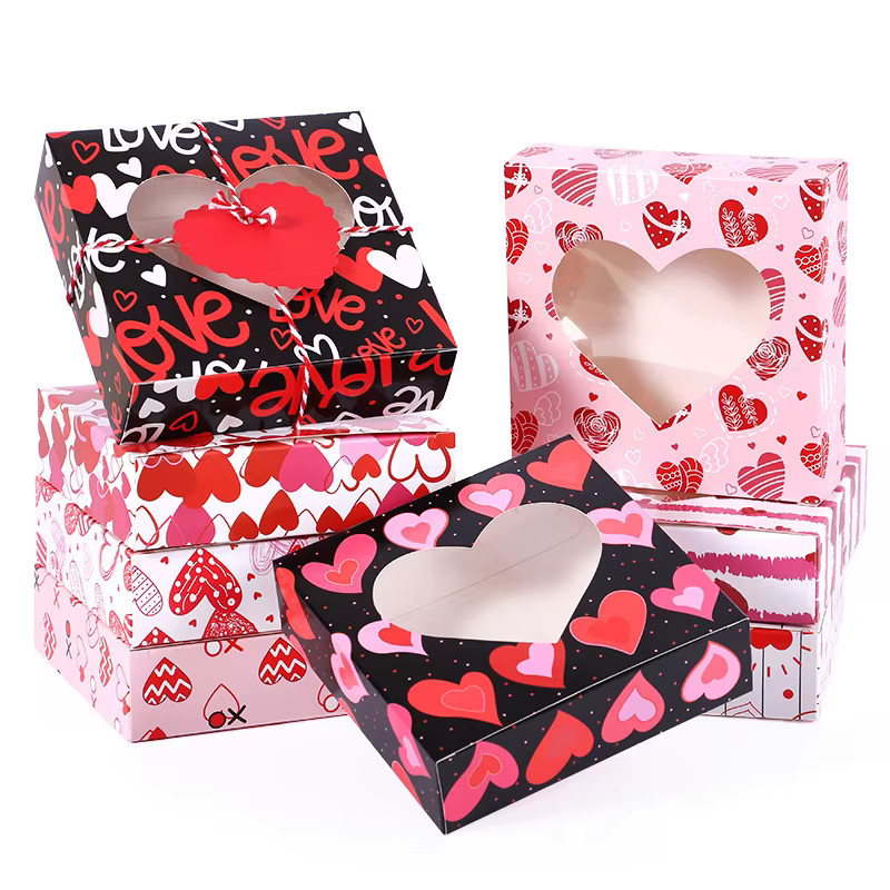 8-teiliges ZQNYCY Geschenkbox-Set aus Papier mit Fenster in Mehrfarbig für Valentinstag, Hochzeit, Geburtstag oder Party - Bild 2
