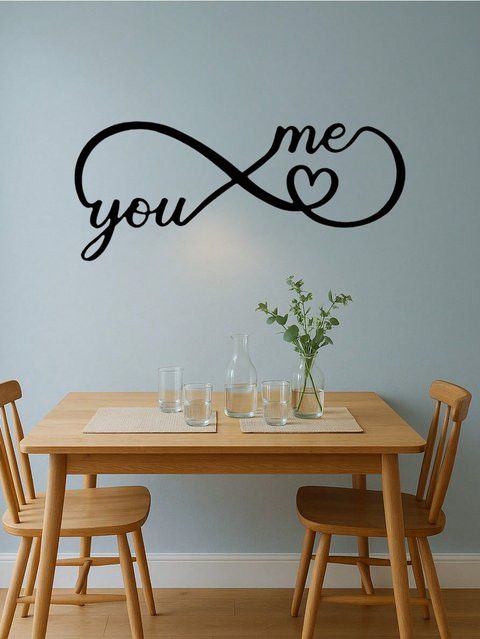 Geoheart Infinity Metall-Wandkunst minimalistische moderne Dekoration in Schwarz - Bild 1