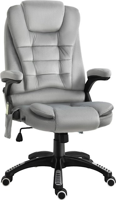 Vinsetto Massagestuhl mit Wärmefunktion in Grau mit Armlehnen und 360-Grad-Drehfunktion, B/T/H: 74 x 67 x 107-116 cm - Bild 1