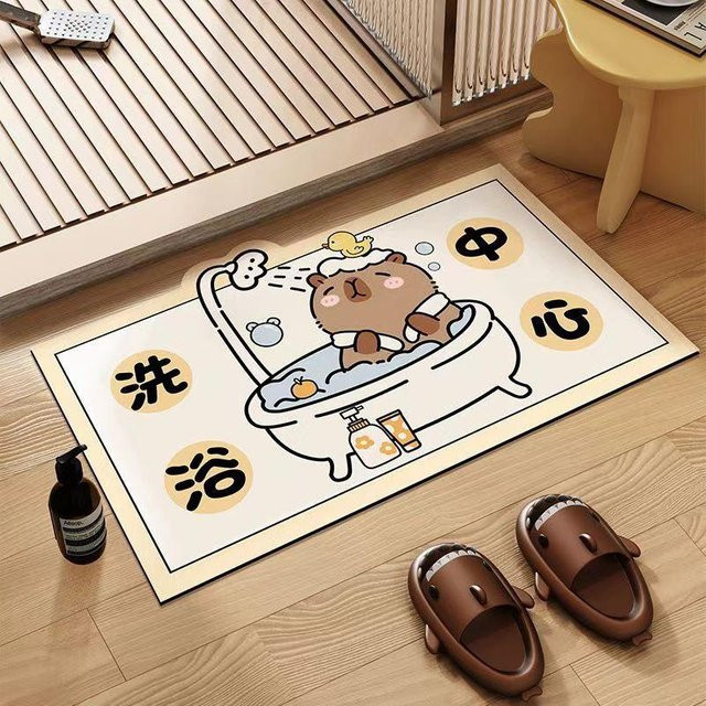 Saugfähige Kieselgur Fußmatte von Yiran Furniture für Badezimmer und Eingangsbereich, Mehrfarbig, B/L: 50 x 80 cm - Bild 1