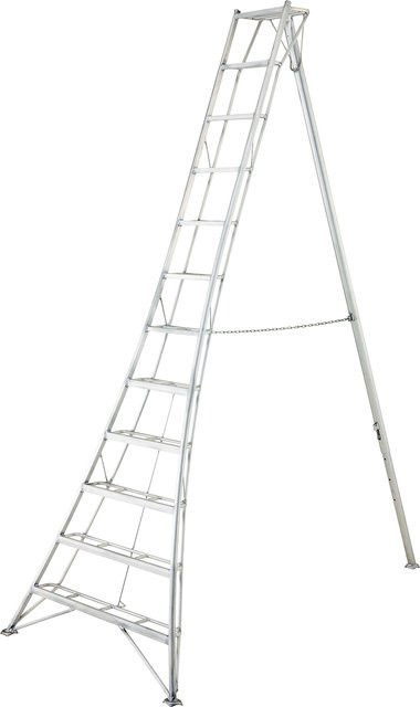 Niwaki Gartenleiter aus Aluminium in Silber mit 3 Holmen - Bild 1