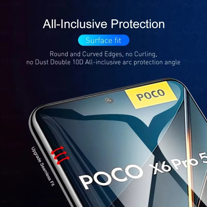 9D gebogene Hydrogel-Weichfolie Displayschutzfolie für Xiaomi Poco X6 X7 X5 Pro 5G, transparent - Bild 4