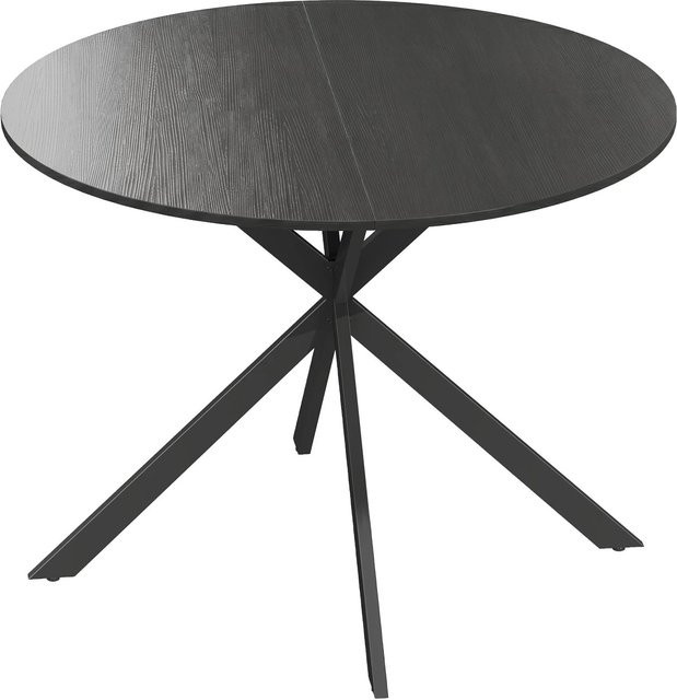 HOMCOM Esstisch im Industrial Design aus MDF und Metall, Schwarz, B: 100 cm, T: 100 cm, H: 75 cm - Bild 1