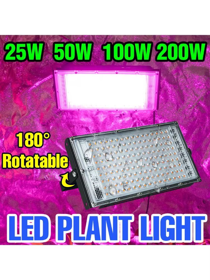 200W LED Vollspektrum Phyto Lampe für Indoor Anbau von Obst und Gemüse, wasserdichte Pflanzenlampe in Schwarz - Bild 5