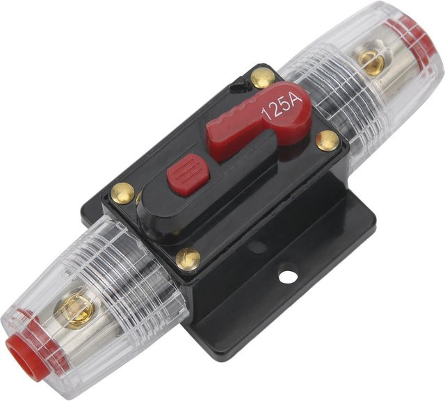 TOMTOP Stereo Audio Circuit Breaker 1224V 125A Selbstverlaufende Inline-Sicherung für Auto und Boot, Schwarz - Bild 1